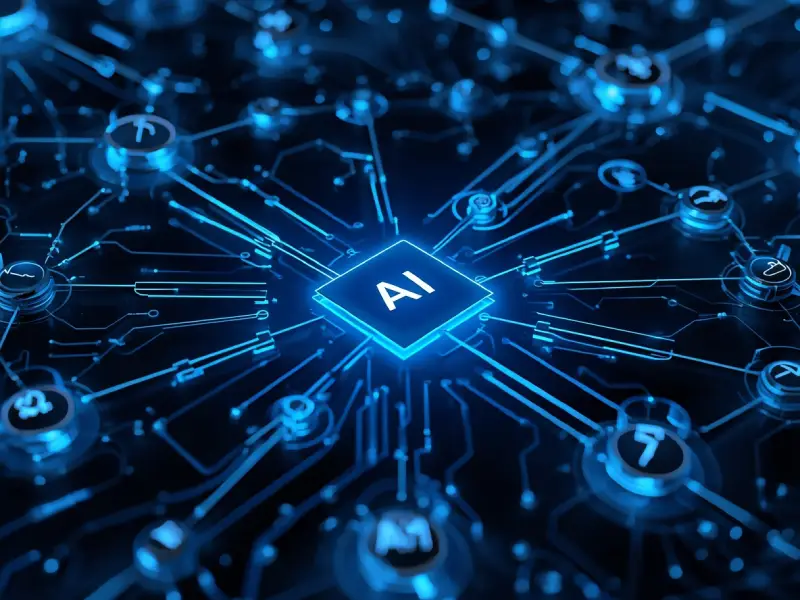 Interconnected AI network showing Jasper AI and Copy.ai integrations with Zapier, Surfer, and HubSpot.