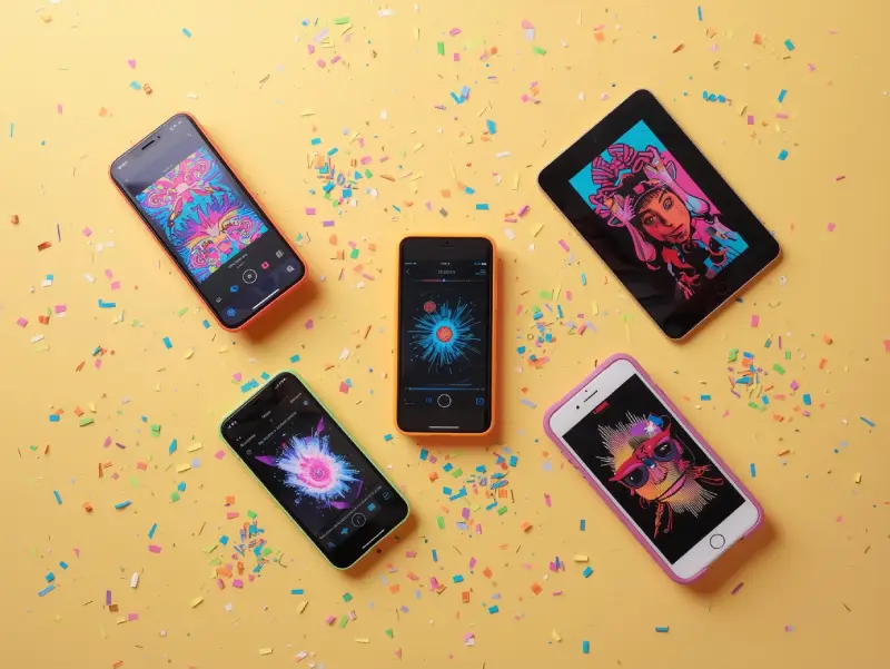 Top free AI drawing generator apps displayed on mobile devices