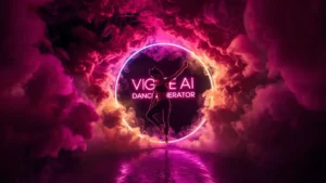 Viggle AI AI Dance Generator – Neon smoke vortex with pulsing text