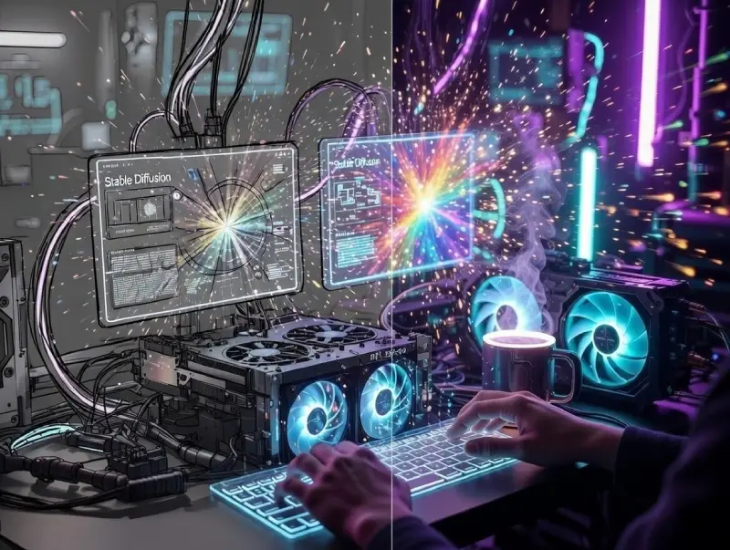 AI image before and after examples – raw to masterpiece