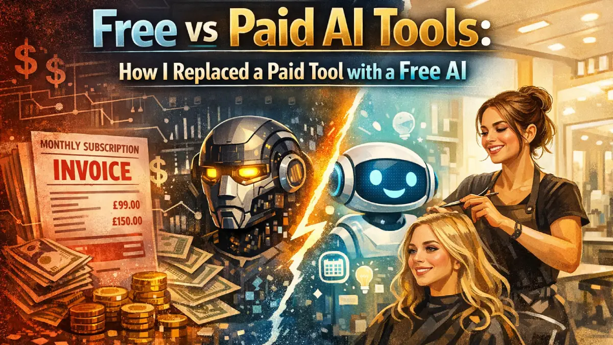 Free vs Paid AI Tools – How I Replaced a Paid Tool with a Free AI Step by Step for Salon Owners