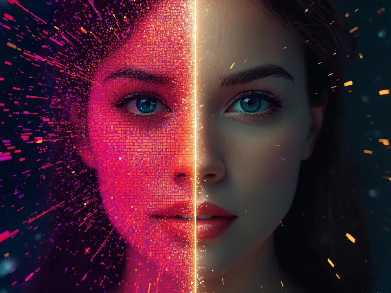 Side-by-side pixel difference in images being generated by legacy model versus modern AI art.